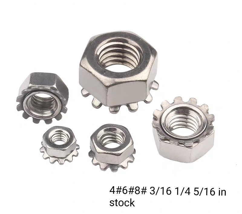 Hexagon Stainless Steel Toothed Lock Washer Kep Nuts M3-M10 ISO 9001 Approved