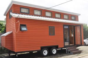 Wholesale Ready made steel frame prefab tiny house with trailer on wheels from china suppliers
