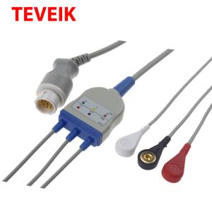 Wholesale Hospital HP AHA 12 Pin Snap 3 Leads Electrodes Ecg Cables from china suppliers
