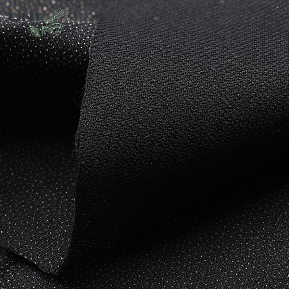 Adhesive Double Dot Woven Interlining For Garment Soft/Medium/Hard Hand Feel PA/PES Glue