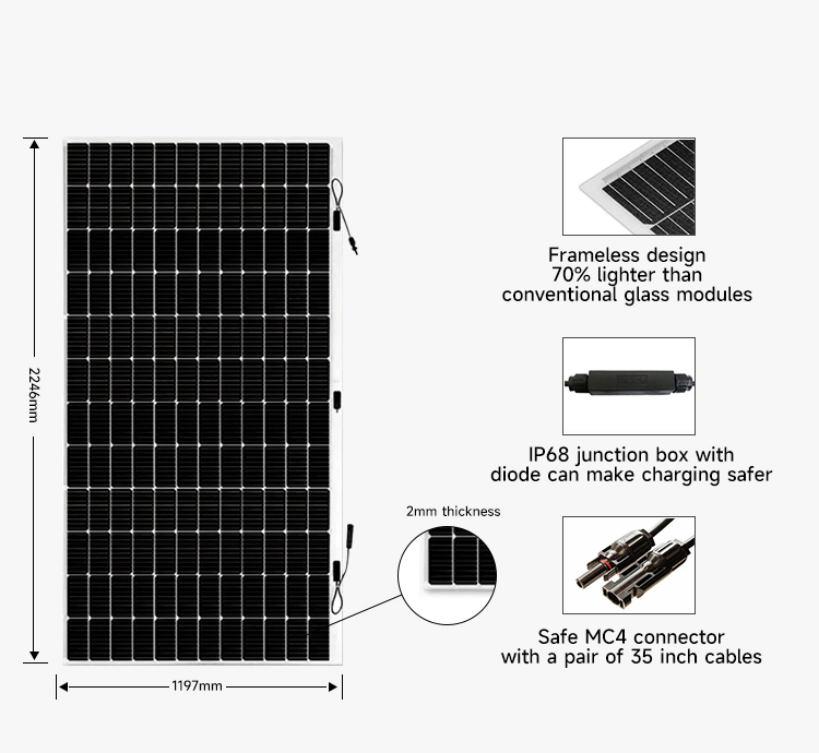 Light Weight Sunman Mono Solar Flexible Panel 300W 400W 430W 520W with MC4 Connector