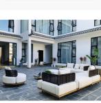 Nordic Outdoor Garden Aluminum Sofa Leisure Hotel PE Rattan Luxury Combination