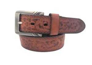Wholesale 100-140cm Floral Mens Casual Western Leather Belts Square Alloy Buckle 38mm Wide from china suppliers