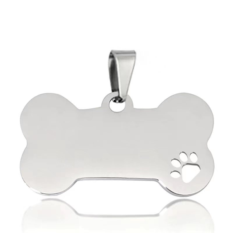 Carved Stainless Steel Dog ID Tags 2cm-6cm SS Dog Tag Black Blue