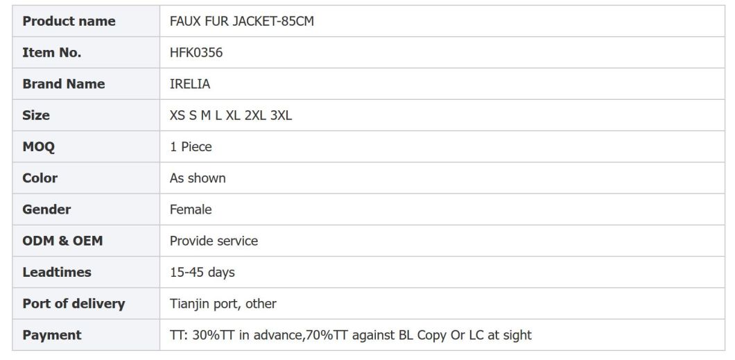Winter Custom Long Sleeves Faux Fox Fur Coat Faux Rabbit Fur Women Long Faux Fur Coat for Ladies