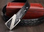 Factory price fashion casual belt stainless alloy buckle crocodile belts