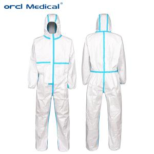 Wholesale PPE COVID-19 Anti Virus Protective Suit , White Disposable Medical Coveralls from china suppliers