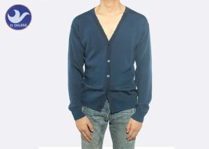 Wholesale Flat Knitted Mens Cable Knit Button Down Cardigan Full Sleeves Anti - Shrink from china suppliers