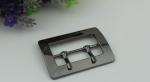Handbag hardware accessories zinc alloy gunmetal color square 2 inch double pin