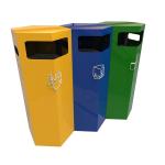 Haoyida Outdoor Metal Trash Bin Contemporary Modular Recycling Bin Urban Street