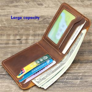 Wholesale Vintage Men's Genuine Leather Coin Purse with Zipper and Classic Animal Print Pattern from china suppliers