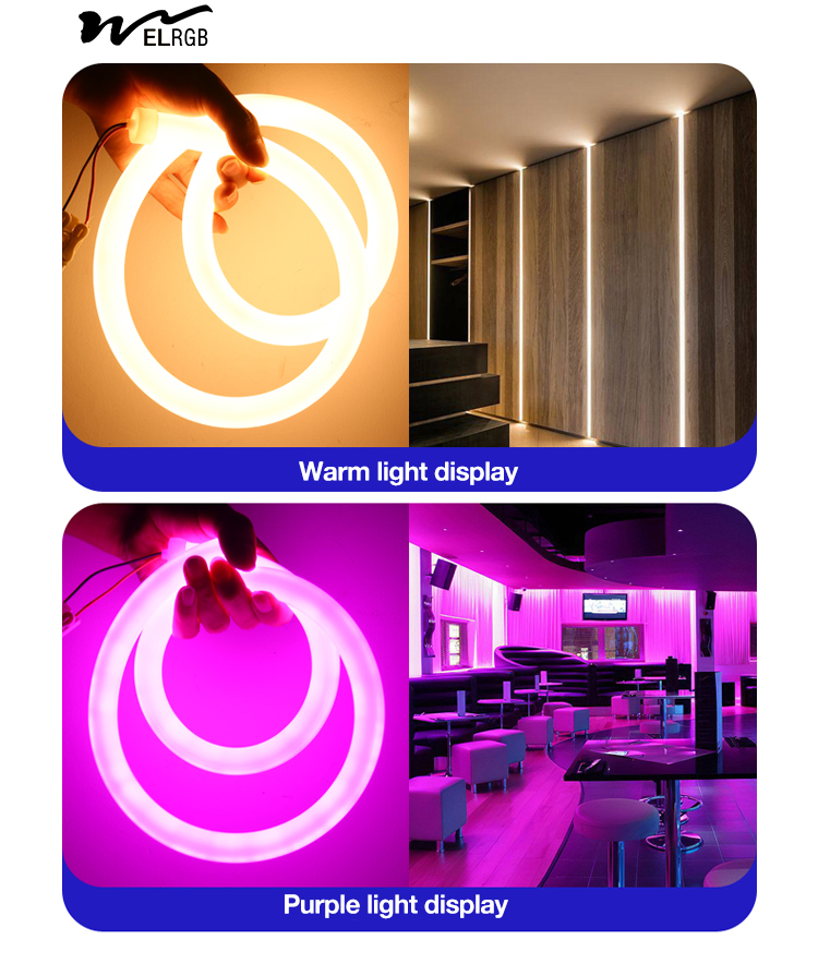 Residential 360 Degree Circular Full Body Luminescent Silicone Light Strip Low Voltage LED Soft Light Strip