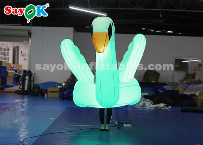 Blue Inflatable Swan Model With Shoulder Strap To Carry For Stage Procession