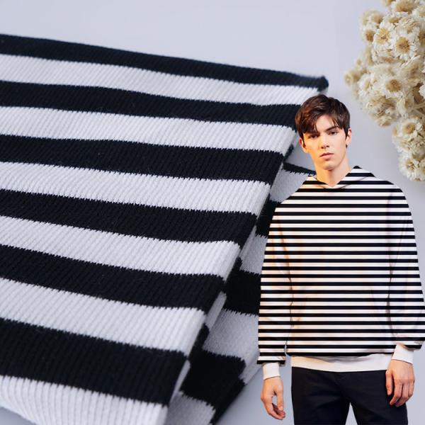 Fashionable Healthy And Environmental Friendly Striped Knit Fabric For French