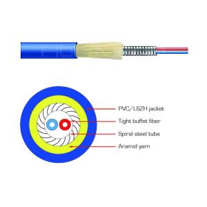 Wholesale Indoor Optical Fiber Cables Unitube Fiber Optic Cable Duplex Armored from china suppliers