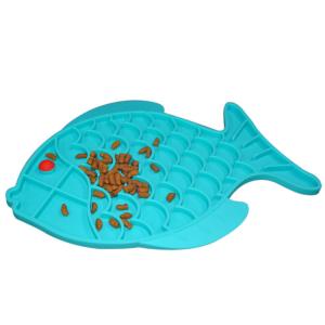 China Soft Silicone Pet Supplies Customized Fish Shape Dogs Licking Plates OEM / ODM on sale