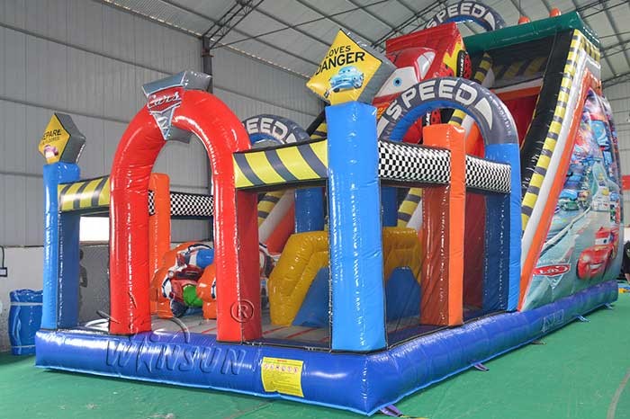 McQueen Inflatable Dry Slide For Adults / Children Customized Size Available