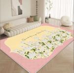Lovely Flower Living Room Floor Carpets Imitation Cashmere Material 120*180cm