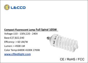 Wholesale T5 6400k Energy Saving Lamp , Full Spiral Light Bulbs E27 / E40 from china suppliers