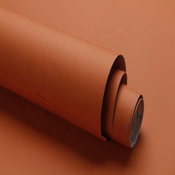 Caramel Orange Plain Color Wallpaper 122cm 61cm Self Adhesive Vinyl Wallpaper