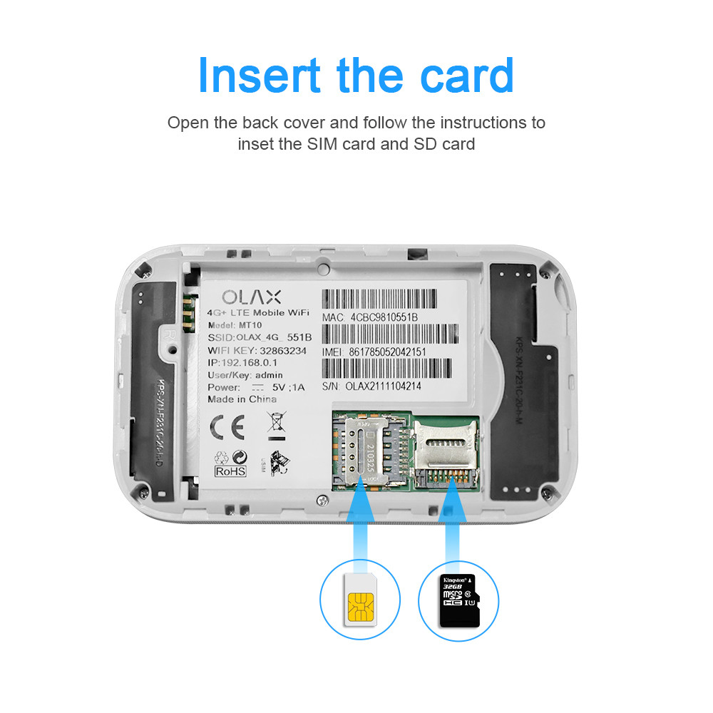 OLAX MT10 Mobile Wireless Wifi Routers With Sim Card