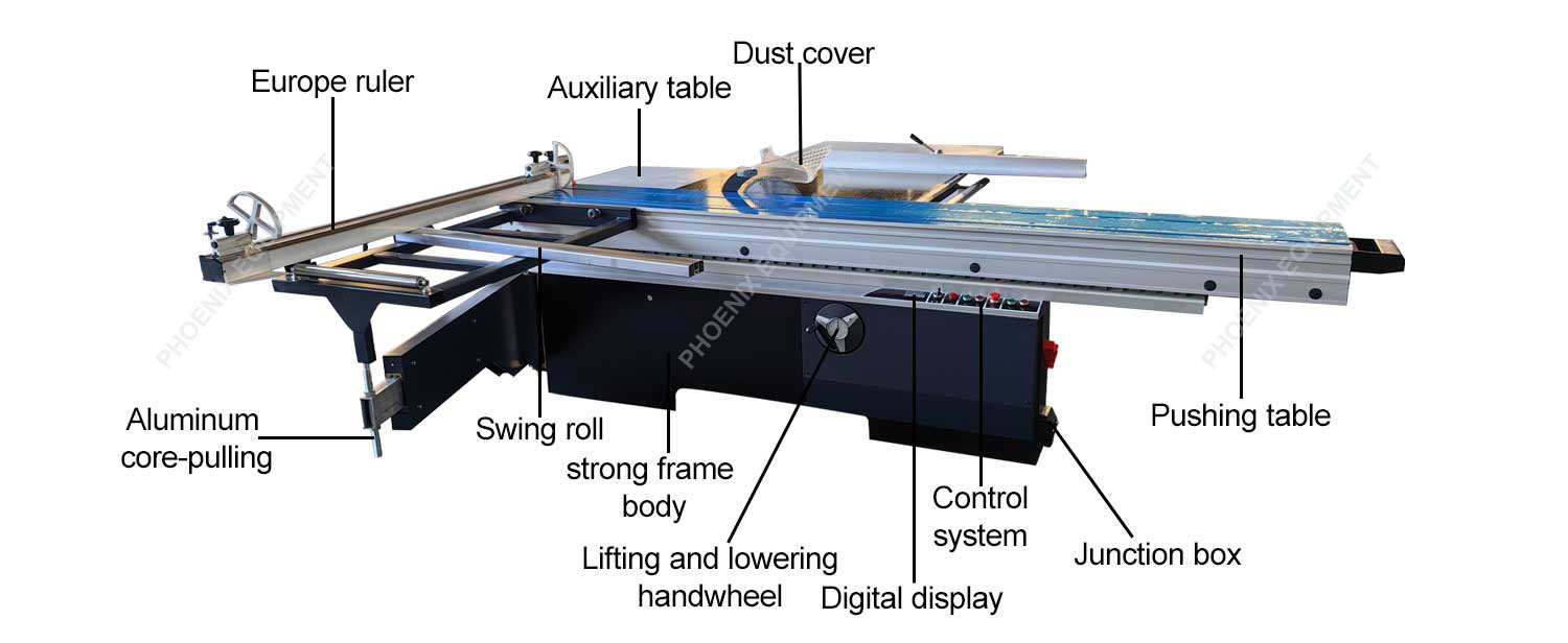 Woodworking Sliding Table Saw Max Cutting Width 1300mm Max. Length of Workpiece 3200mm