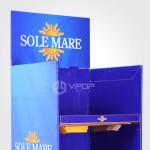 5 Tiers Cardboard Display Shelves , Supermarket Blue Retail Display Shelves
