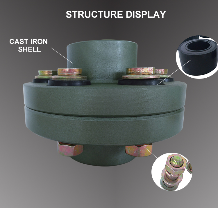 Flexible Pin Bush Coupling Cast Iron Power Transmission Couplings