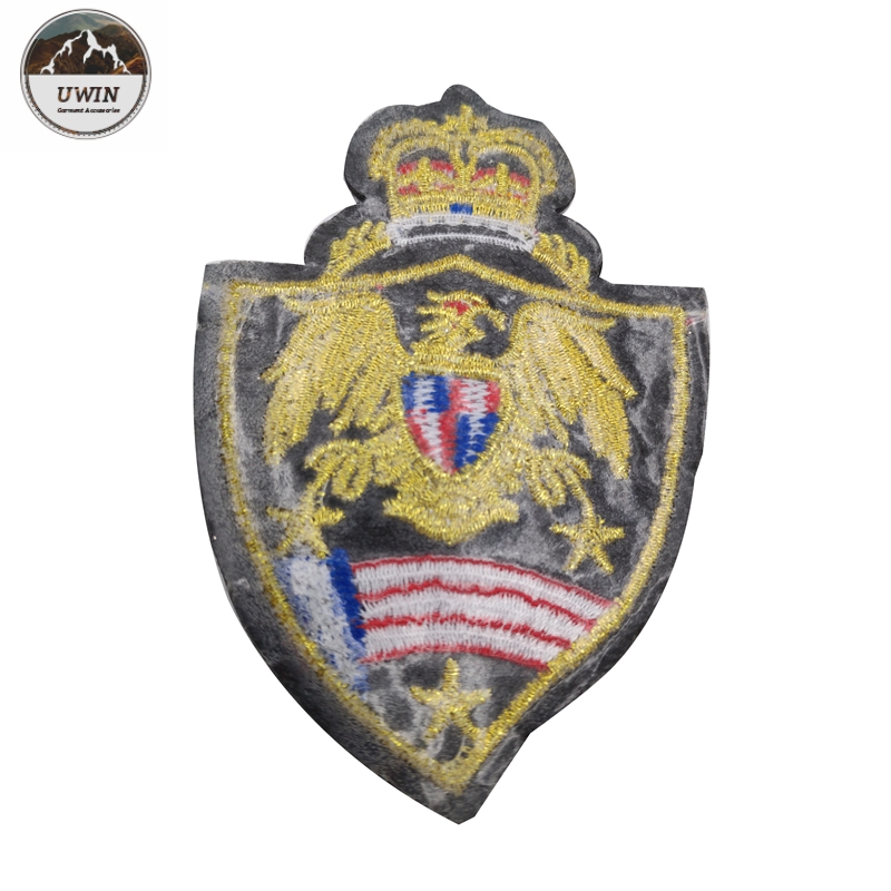 Luxury Royal Custom Uniform Patches , Handmade Personalized Iron On Appliques