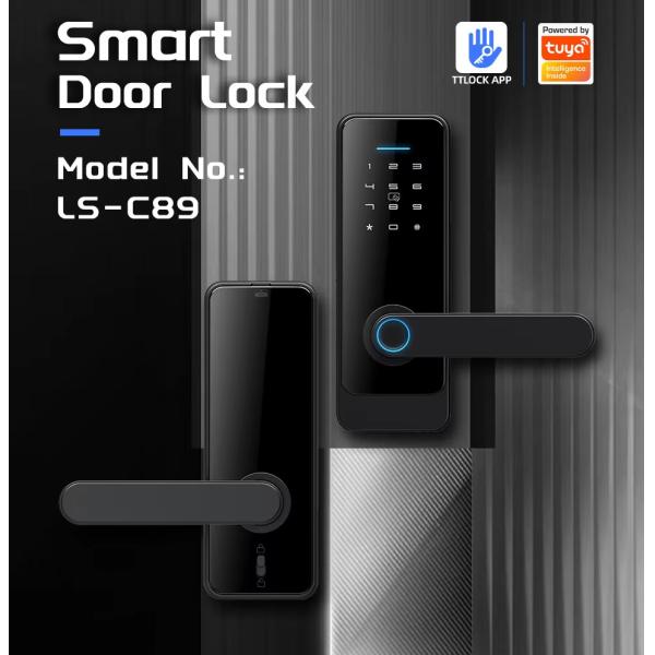 Remote Control Fingerprint Door Lock Automatic Password Front Door Lock 35mm - 55mm