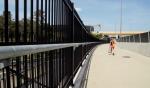 Black powder coated spear top steel picket security fence
