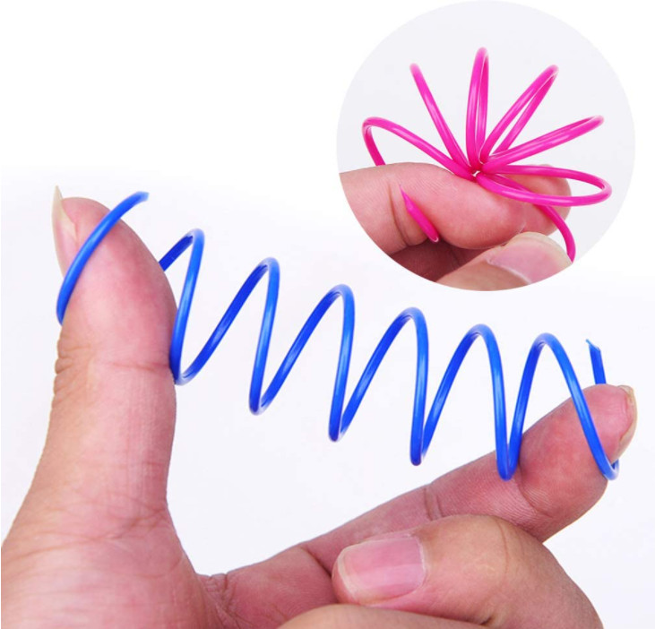 Best Interactive Plastic Cat Spiral Spring For Swatting, Biting, Hunting Kitten Toys