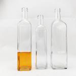 Hot Stamping 250ml 500ml 750ml Glass Bottle for Whiskey Screw Cap Clear Liquor
