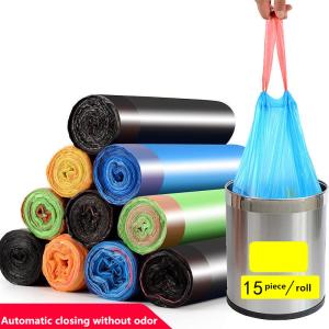 Wholesale Kitchen Living Room And Bathroom Garbage Drawstring Trash Bags With Custom Printed Logo from china suppliers