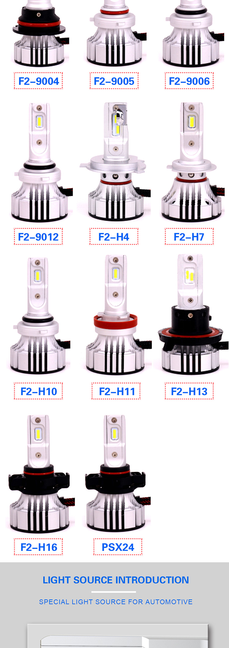 Etclite F2 Factory Classical Design Led Headlight Bulbs Universal Led Headlight