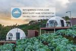 Transparent Tarpaulin Garden Geodesic Dome Houses With PVC Curtains Door