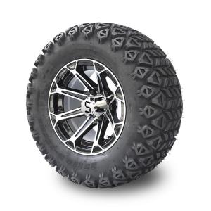 Wholesale 12'' Golf Cart Aluminum Rims &amp; 23x10.5-12 All Terrain Tyres Combo - Machined/Glossy Black from china suppliers
