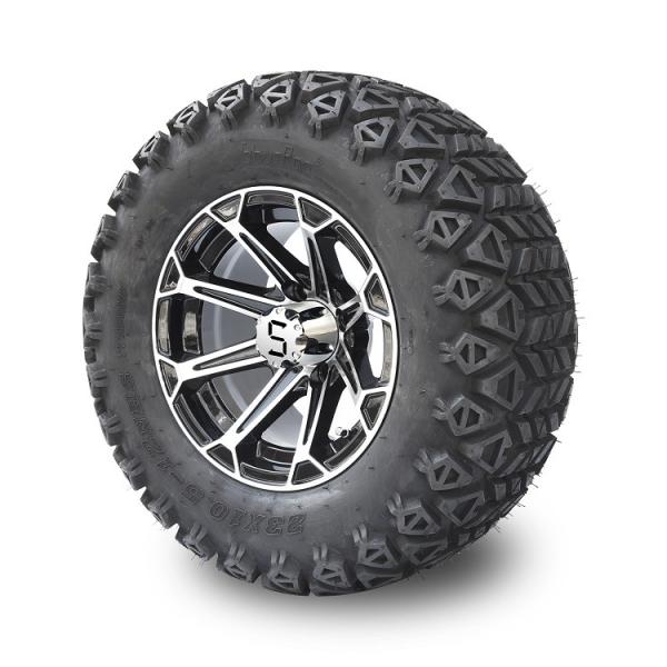 12'' Golf Cart Aluminum Rims & 23x10.5-12 All Terrain Tyres Combo - Machined