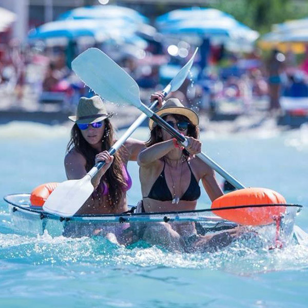 Crystal Double Composite Clear Plastic Kayak Florida Paddle Board Catamaran