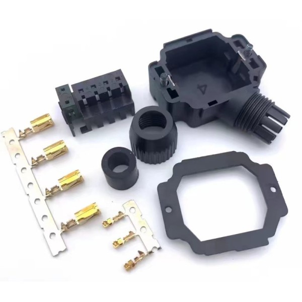 Inovance 6-core H-type Servo Motor Connector with Silver/Gold Plated Pins and 1000V Voltage Rating