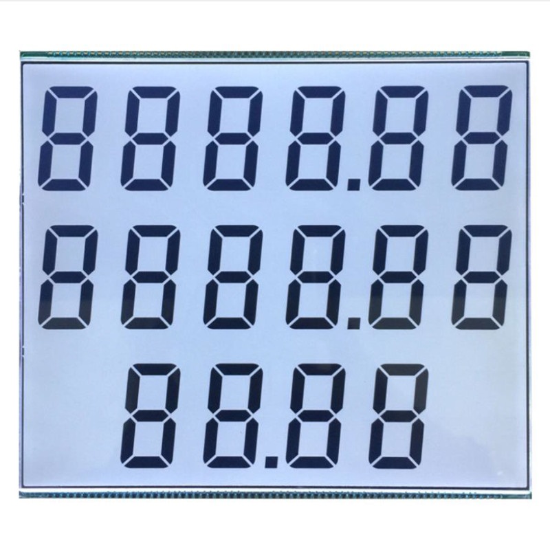 Customized Size VA Digit LCD Screen TN HTN FSTN Custom 7 Segment Monochrome Meter Display