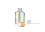 Electroplated Colorful Care Lotion Cream Spray Glass Pump Bottles With Bamboo