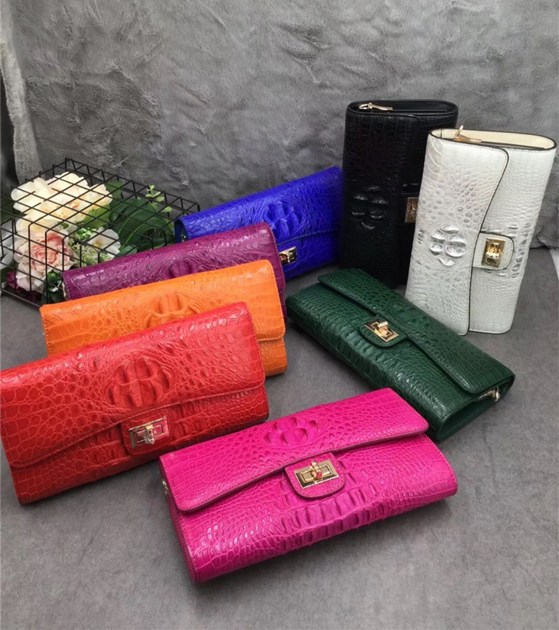 Exotic Alligator Skin Female Small Clutch Purse Authentic Real Crocodile Leather Women Flap Bag Lady Cross Shoulder Bag