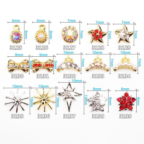 Hot NEW Wholesale Alloy Jewelry 3D Nail Art Jewelry Nail rhinestones Sticker