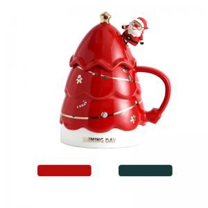 Wholesale Christmas tree creative water sublimation cup ceramic mug coffee high-value couple sublimation cup from china suppliers