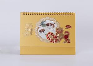 Wholesale Cute Classic Spiral Desk Calendar Art Paper Material And Gold Hot Foil Stamp from china suppliers