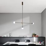 Nordic gold chandelier Line Iron Lighting Glass Ball Lampshade lustre industrial