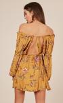 Boho Summer Printed Mustard Floral Mini Women Casual Dresses