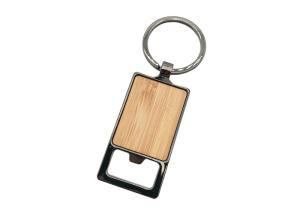 Wholesale Bamboo Metal Bottle Opener Multifunction Black Color With Zinc Alloy Keyring from china suppliers