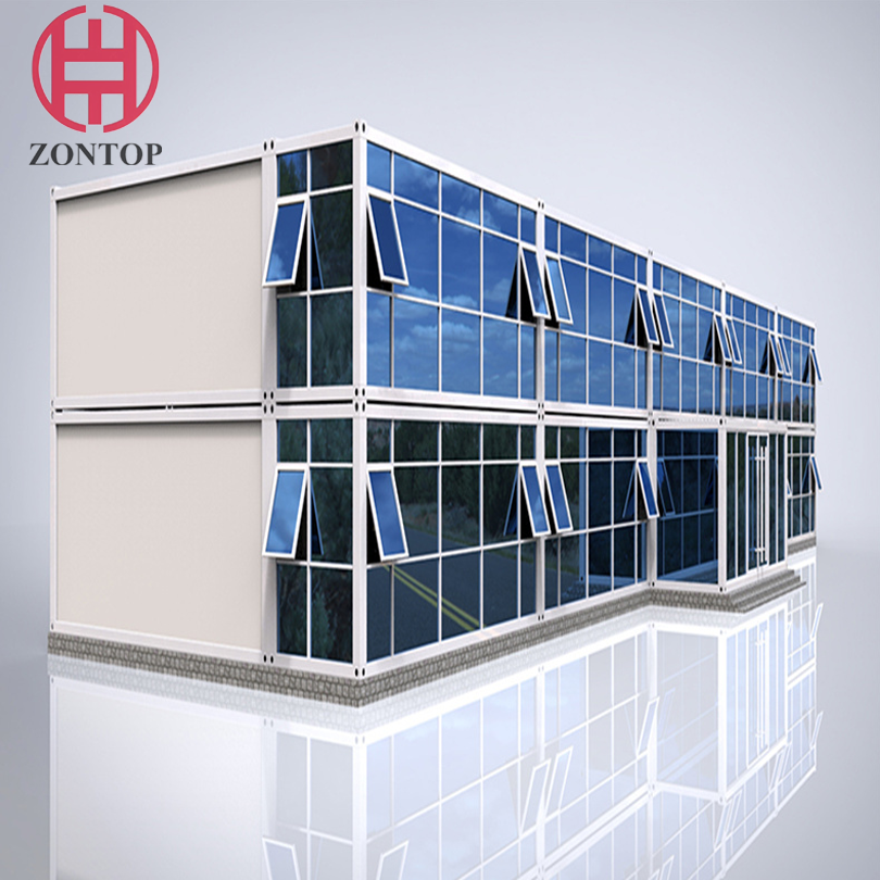 Zontop Customized Free Style Design Temporary Large Scale Glass Curtain Dormitory Light Prefab Houses